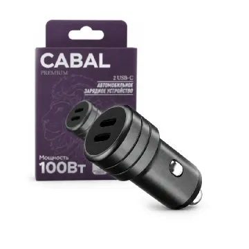 Автомобильное зарядное устройство Cabal Premium (2 Type-C) CP-CCH-1003 100W PD + QC3.0 черная