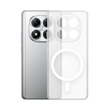 Противоударная накладка Cabal Premium Clear Case c MagSafe совместимая с ПОКО X7/Нот 14 Pro прозрачная
