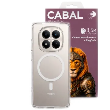 Противоударная накладка Cabal Premium Clear Case c MagSafe для Редми Note 15 Pro 4G прозрачная