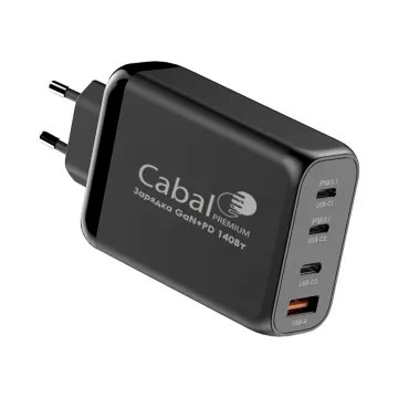 Сетевой блок Cabal Premium CP-TCH-1401 140W GaN+PD series черный