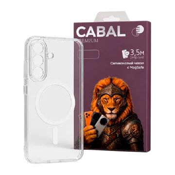 Противоударная накладка Cabal Premium Clear Case c MagSafe для Samsung Galaxy S26 Plus прозрачная