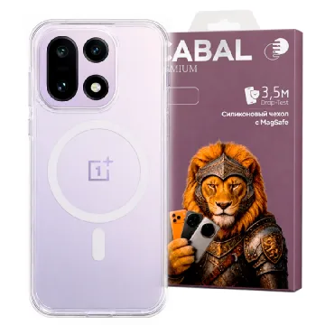 Противоударная накладка Cabal Premium Clear Case c MagSafe для OnePlus 15 прозрачная