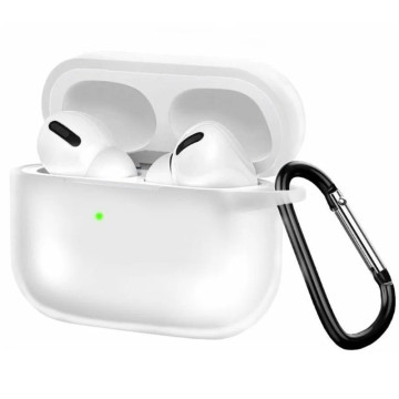 Чехол силиконовый для наушников Apple AirPods Pro 2 с карабином (Прозрачный)