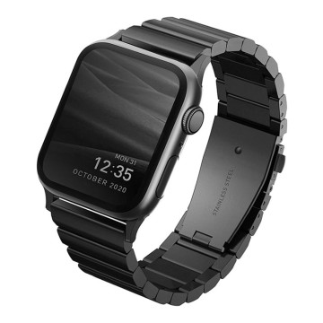 Ремешок Uniq Strova для Apple Watch 44/45/46/49 мм нержавеющая сталь (Черный)