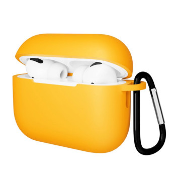 Чехол Gurdini с карабином, покрытие софт-тач для Airpods Pro 3 (Оранжевый)
