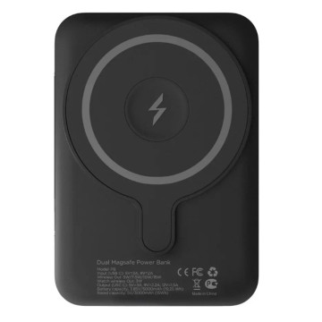 Внешний аккумулятор VLP Dual с поддержкой MagSafe для Apple iPhone/Apple Watch, 5000 мА·ч, 3A, USB-C (Черный)