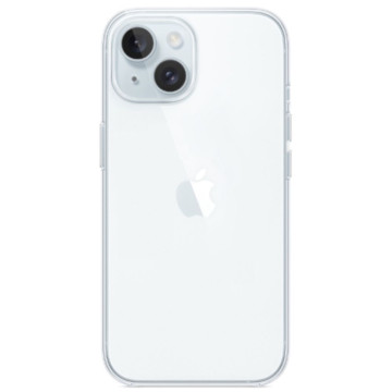 Чехол силиконовый для Apple iPhone 15 плотный (Прозрачный)