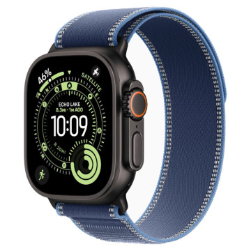 Часы Apple Watch Ultra 3 GPS 49 мм, корпус черный титан (Black Titanium), ремешок Trail, цвет: синий/ярко-синий (Blue/Bright Blue), размер: M/L