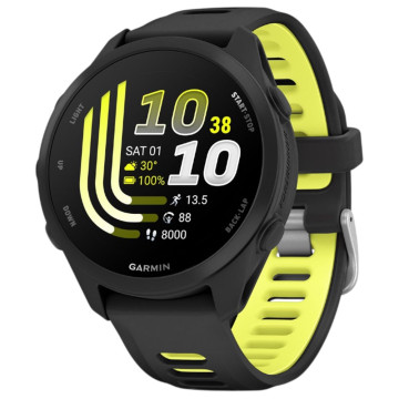 Умные часы Garmin FORERUNNER 170 Music 43 мм, корпус: черный (Black), с черно-желтым ремешком (Black/Amp Yellow)