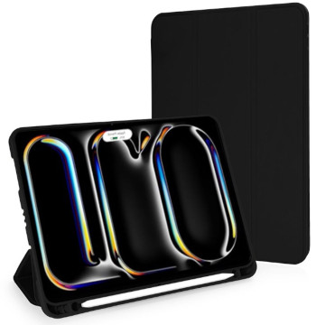 Чехол Gurdini Milano для iPad Pro 11" M4/M5 Series с отсеком для стилуса (pen slot) (Чёрный)