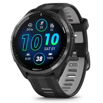Умные часы Garmin FORERUNNER 965 47 мм AMOLED, корпус: черный, с черным силиконовым ремешком (Black)