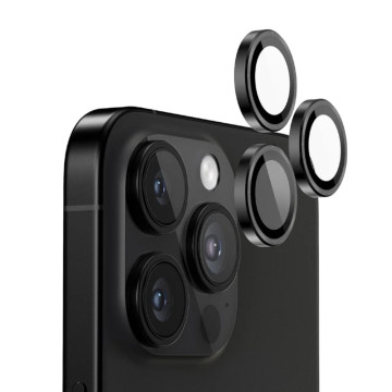 Защитное стекло на линзы камер для iPhone 16 Pro/Pro Max (Черный титан)