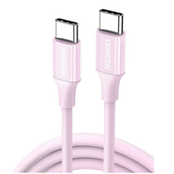 Кабель UGREEN US264 USB-C - USB-C, 60 Вт PD, 1 м (Розовый)