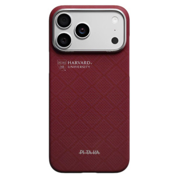 Чехол Pitaka Ultra-Slim Case Harvard University для iPhone 17 Pro Max, принт: Гарвардский Университет (Красный)