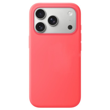 Чехол Тор силиконовый с кнопкой с поддержкой MagSafe для iPhone 17 Pro Max (Яркая Гуава)