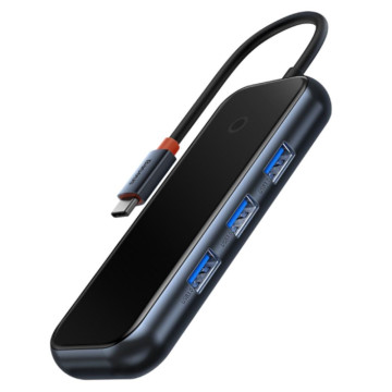Переходник Baseus Acmejoy 4-в-1 3xUSB 3.0/Type-C PD&Data (Темно-Серый)