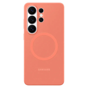 Чехол Samsung Silicone Magnet Case с поддержкой MagSafe для Samsung Galaxy S26 Ultra (Коралловый)
