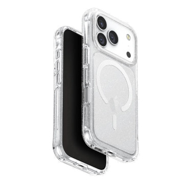 Чехол Uniq LifePro Xtreme Tinsel для iPhone 17 Pro Max с поддержкой MagSafe (Прозрачный с блестками)