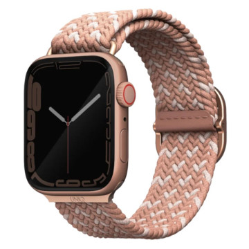 Ремешок Uniq Aspen DE для Apple Watch 38/40/41/42 мм плетеный нейлоновый (Цитрусово-розовый)