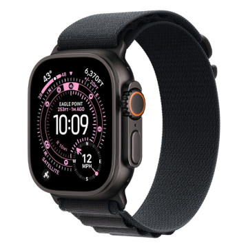 Часы Apple Watch Ultra 3 GPS 49 мм, корпус черный титан (Black Titanium), ремешок Alpine, цвет: черный (Black), размер: M