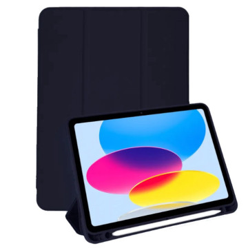 Чехол книжка Gurdini Milano для iPad 10.9"/iPad 11" с отсеком для стилуса (pen slot) (Темно-синий)