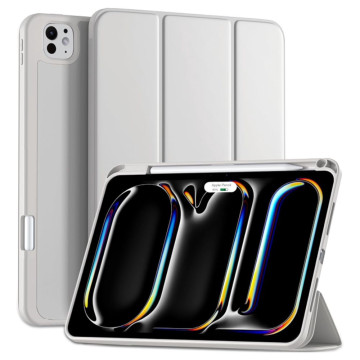Чехол Gurdini Milano для iPad Pro 13 M4 с отсеком для стилуса (pen slot) (Бежевый)