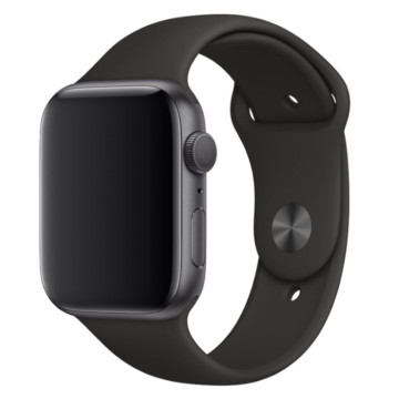 Ремешок спортивный для Apple Watch 44/45/46/49 мм силиконовый (Черный)