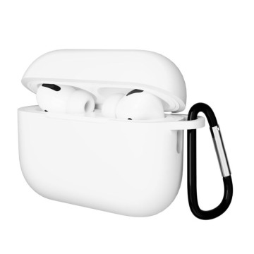 Чехол Gurdini с карабином, покрытие софт-тач для Airpods Pro 3 (Белый)