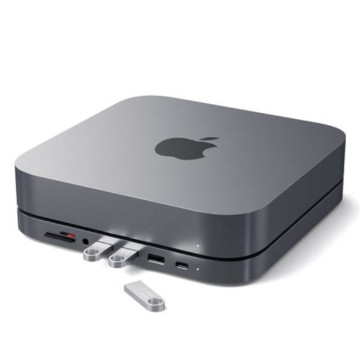 Док-станция с подставкой Satechi Mac Mini Stand + Hub для Mac Mini (Серый космос)