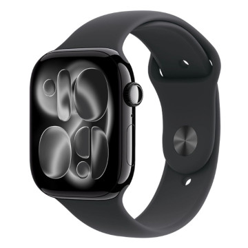 Часы Apple Watch Series 11 46 мм, корпус алюминий угольно-черный (Jet Black Aluminium), ремешок Sport Band, цвет: черный (Black), размер: M/L (Уценка)