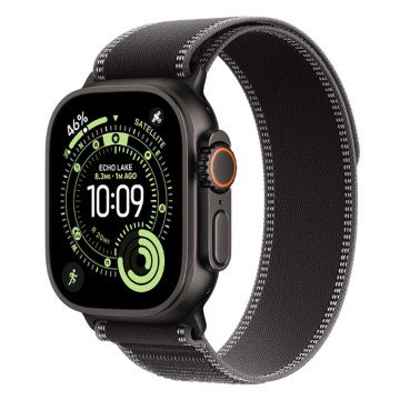 Часы Apple Watch Ultra 3 GPS 49 мм, корпус черный титан (Black Titanium), ремешок Trail, цвет: черный/угольный (Black/Charcoal), размер: S/M