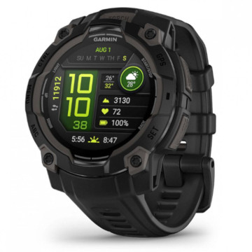Умные часы Garmin INSTINCT 3 45 мм AMOLED, корпус: черный, с черным силиконовым ремешком (Black)