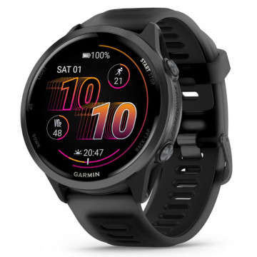 Умные часы Garmin FORERUNNER 570 47 мм, корпус: серый (Slate Gray), с черным силиконовым ремешком