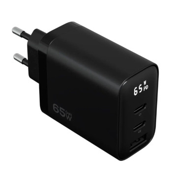 Сетевое зарядное устройство Magssory Digit 65 Вт GaN 2xUSB-C + USB-A (Черное)