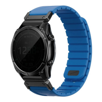 Ремешок Uniq FLUO для часов Garmin 22мм каучуковый (Синий)