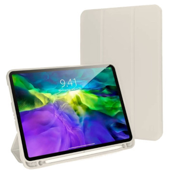 Чехол книжка Gurdini Milano для iPad Air 4 10.9"/Air 11" с отсеком для стилуса (pen slot) (Бежевый)