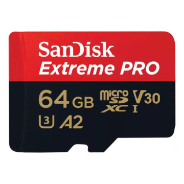 Карта памяти Sandisk Extreme Pro microSDXC 64 ГБ A2, UHS класс 3, класс видео 30