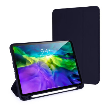 Чехол книжка Gurdini Milano для iPad Air 4 10.9"/Air 11" с отсеком для стилуса (pen slot) (Темно-синий)