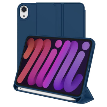 Чехол Классический для iPad mini (2021/2024) с отсеком для стилуса (Темно-синий)
