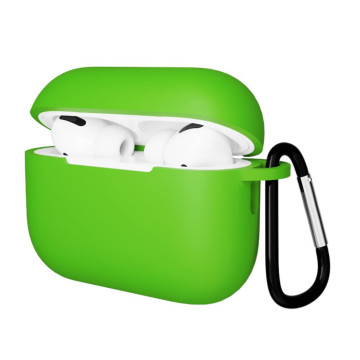 Чехол Gurdini с карабином, покрытие софт-тач для Airpods Pro 3 (Зеленый)