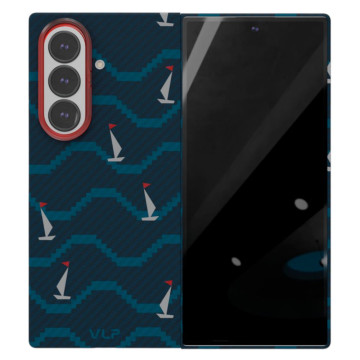 Чехол защитный VLP Kevlar Case с Magsafe для Samsung Galaxy Z Fold 8 Ultra, принт корабли