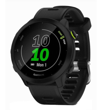 Умные часы Garmin FORERUNNER 55 42 мм, корпус: черный, с черным силиконовым ремешком (Black)