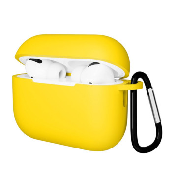Чехол Gurdini с карабином, покрытие софт-тач для Airpods Pro 3 (Желтый)