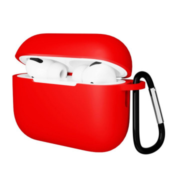 Чехол Gurdini с карабином, покрытие софт-тач для Airpods Pro 3 (Красный)