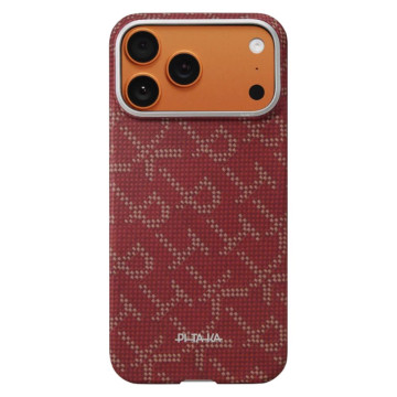 Чехол Pitaka Ultra-Slim Case для iPhone 17 Pro Max, принт: красный/золотой (Red-Gold)