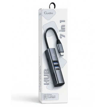 Переходник для Macbook Gurdini USB-C - PD/HDMI 4K/1xUSB 3.0/1xUSB 2.0/CardReader (Графит)