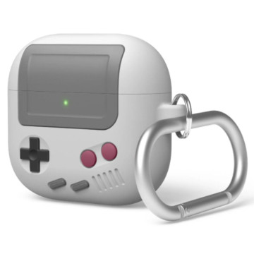 Чехол Elago для AirPods 4 Unique AW5 Game console с карабином (Серый)