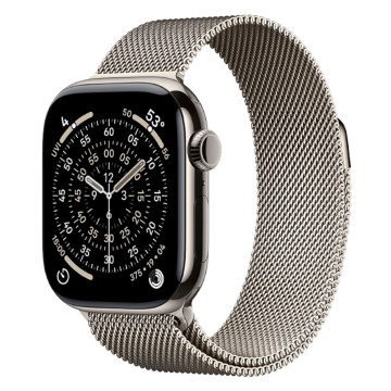 Часы Apple Watch Series 11 42 мм, корпус титан натуральный (Natural Titanium), миланский сетчатый браслет, цвет: натуральный (Natural)