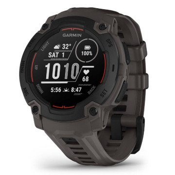 Умные часы Garmin INSTINCT E 45 мм, корпус: черный (Black), с серым силиконовым ремешком (Charcoal)