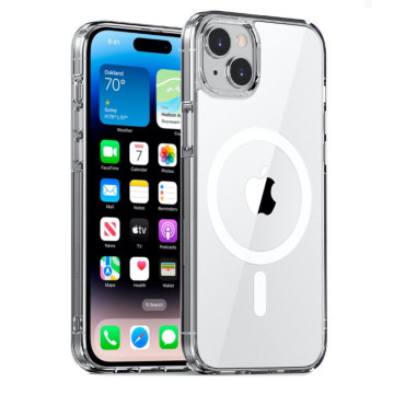 Чехол Gurdini Alba Series с поддержкой MagSafe для iPhone 15 Plus (Прозрачный)
